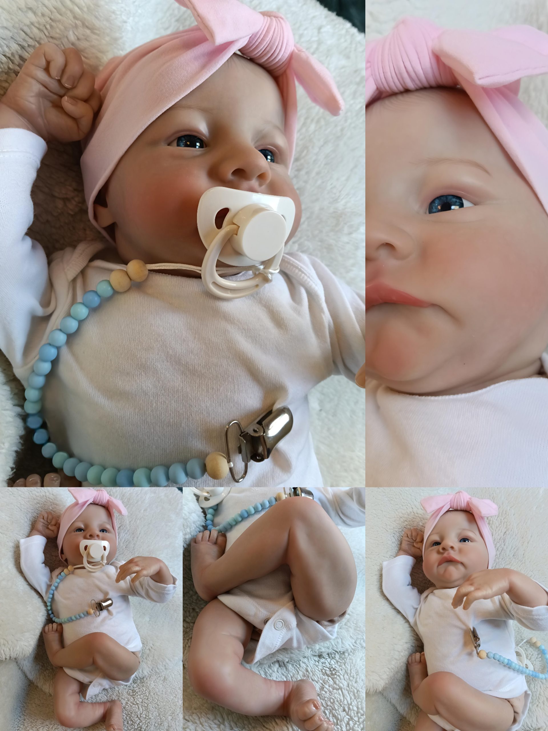 👶 Bébé reborn réaliste fait main Ce bébé reborn réaliste séduit par son expression douce et son incroyable niveau de détail ✨. Conçu pour reproduire fidèlement l’apparence d’un véritable nouveau-né, il offre une expérience unique, idéale pour les passionnés comme pour un cadeau inoubliable. 💗 Un réalisme exceptionnel Grâce à ses finitions minutieuses, cette poupée reborn réaliste présente : Peau effet naturel avec veines visibles Rougeurs délicates et plis réalistes Ongles détaillés et fontanelles comme un vrai bébé Cheveux peints avec précision Son toucher doux et sa conception soignée renforcent l’illusion d’un vrai nourrisson 👶 🧸 Confort et qualité premium Ce bébé reborn en vinyle siliconé est conçu pour être agréable à manipuler : Tête et membres en vinyle siliconé souple Corps en tissu doux et rembourré Sensation réaliste lors du port (effet “bébé dans les bras”) Parfait pour être câliné, exposé ou offert. 📏 Caractéristiques du bébé reborn Taille : environ 45 cm Poids : environ 3 kg (effet réaliste avec tête qui tombe naturellement) Membres lestés pour plus de réalisme Vêtements inclus (modèles aléatoires selon stock) 👗 🎁 Accessoires inclus Votre bébé reborn est livré avec : Une tétine 🍼 Une attache-tétine Un certificat d’authenticité 🎉 Une idée cadeau parfaite Ce bébé reborn réaliste fait main est idéal pour : Un cadeau de Première Communion Un anniversaire Les collectionneurs de poupées réalistes 🔨 Fabrication artisanale Chaque modèle est fabriqué à la main, garantissant une attention particulière aux détails et une finition unique. ⚠️ Informations importantes Convient aux enfants de plus de 3 ans Produit neuf ✨ 🛒 Commandez dès maintenant Craquez pour ce bébé reborn réaliste en silicone, avec ses détails impressionnants et son poids réaliste. 👉 Ajoutez-le à votre collection ou offrez un cadeau qui fera vraiment la différence.
